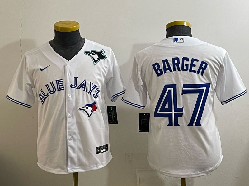 Youth 2025 Toronto Blue Jays #47 Barger white Game Nike MLB Jersey style 004->->